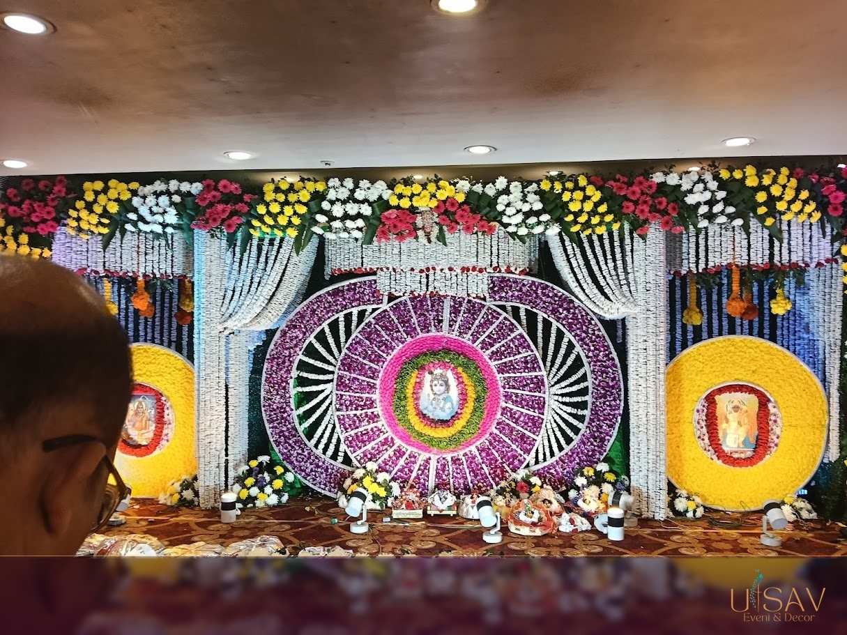 Traditional floral ceremony backdrop